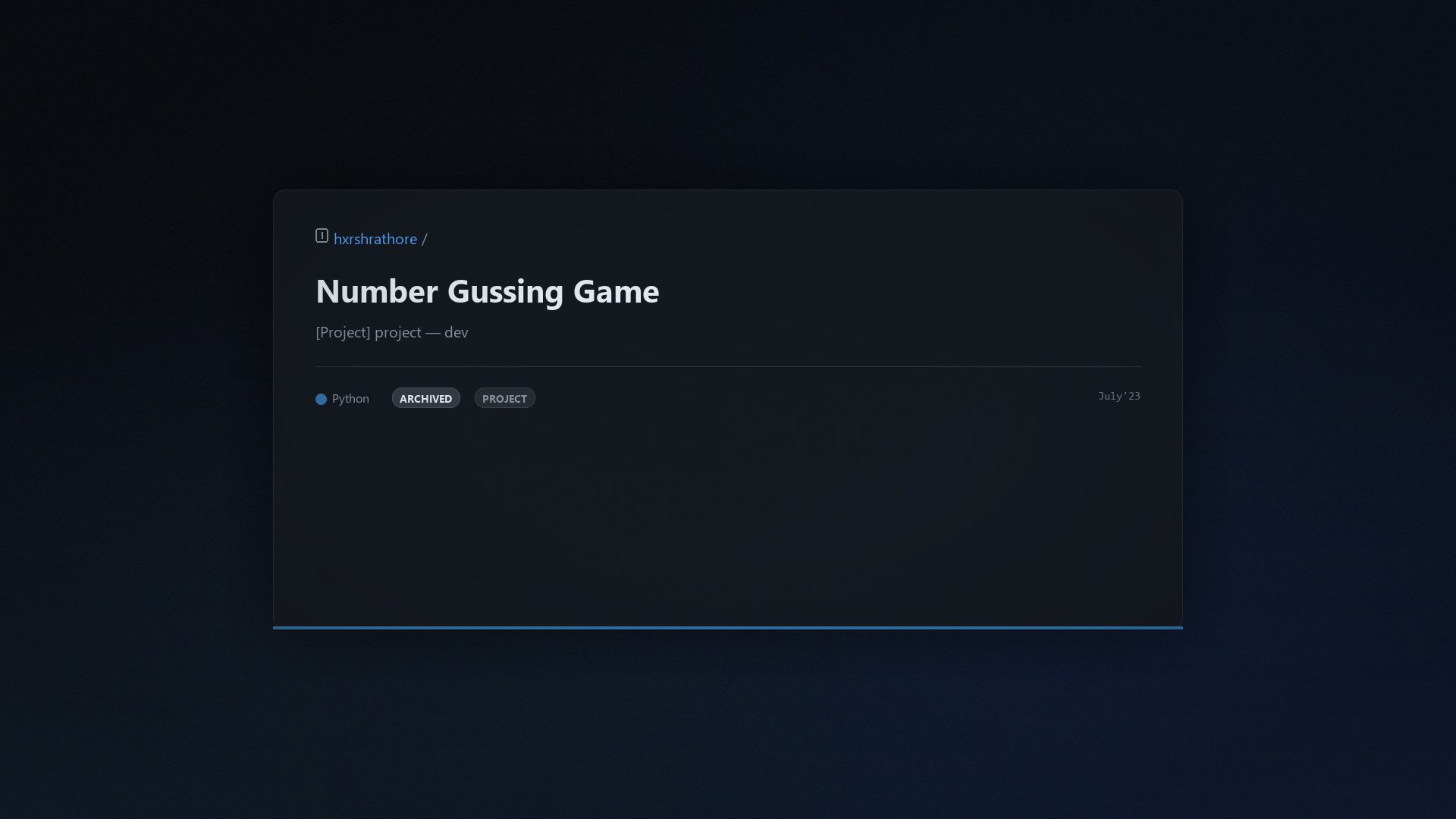 Number Gussing Game